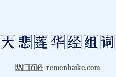 大悲莲华经组词是什么意思的图片